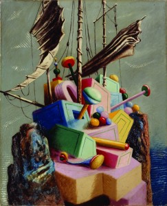 Alberto Savinio, Le navire perdu, 1928, olio su tela / oil on canvas, 82x66 cm, Collezione privata